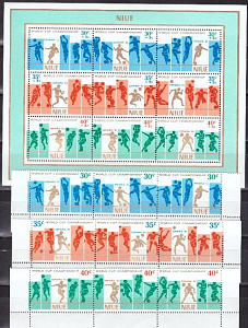 Ниуэ, ЧМ 1982, 9 марок+лист